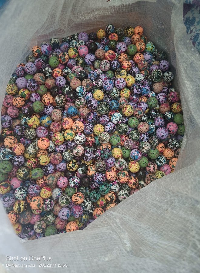 Parakh Stylish Printed Round Balls Multicolour Glass Marble Pebbles for Vase Fillers, Glass Gems Stone, Aquarium Fish Tank, Party Decoration (50 Pcs) - Image 2